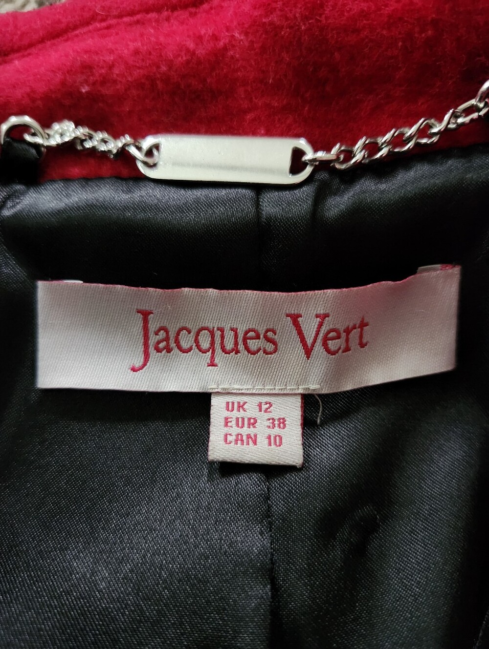 Vintage Stunning Wool/cashmere Classic Red Wool Blend Women's Coat Sz M - Picture 8 of 9